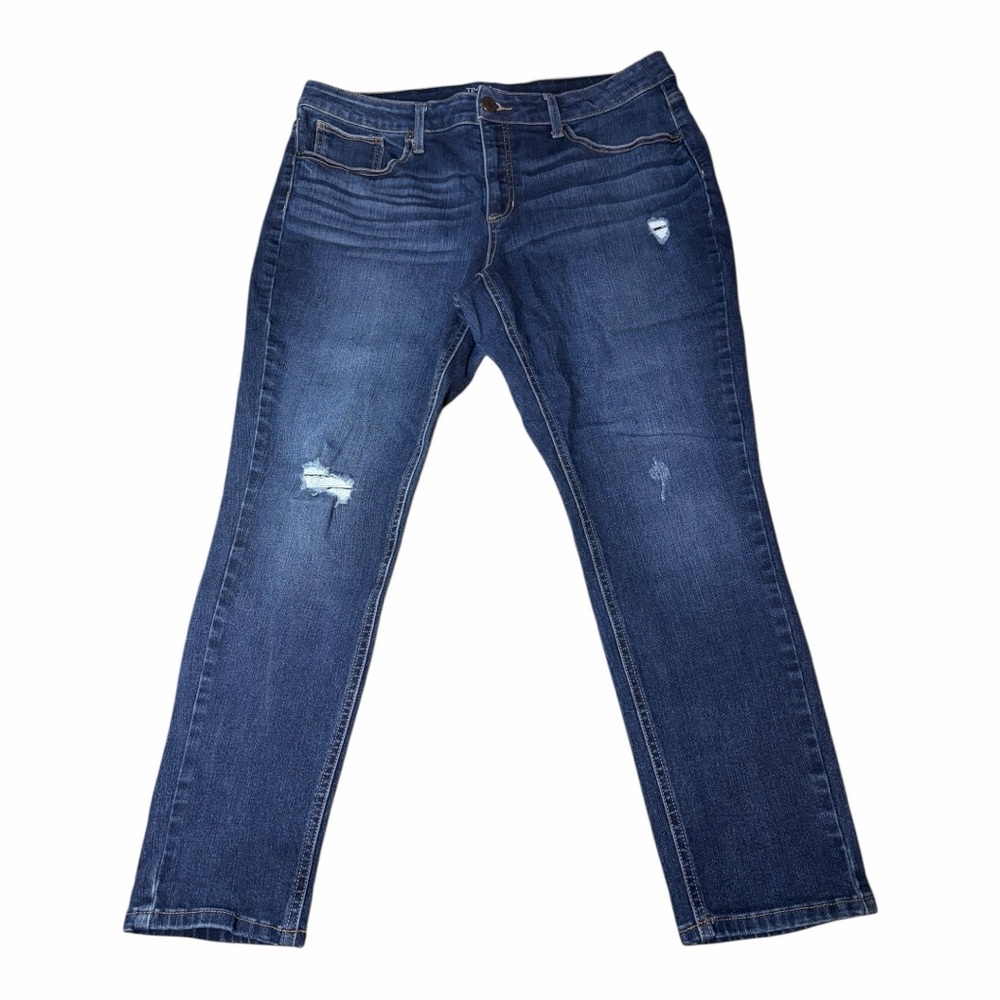 Time and Tru Dark Rinse Stretch Distressed Skinny Leg Jeans Plus Size 18